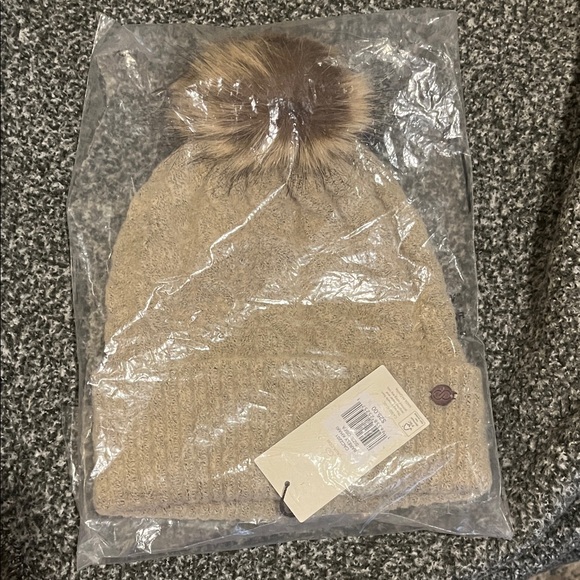 Calia Accessories - Calia Barely Khaki Pom Pom Beanie Hat